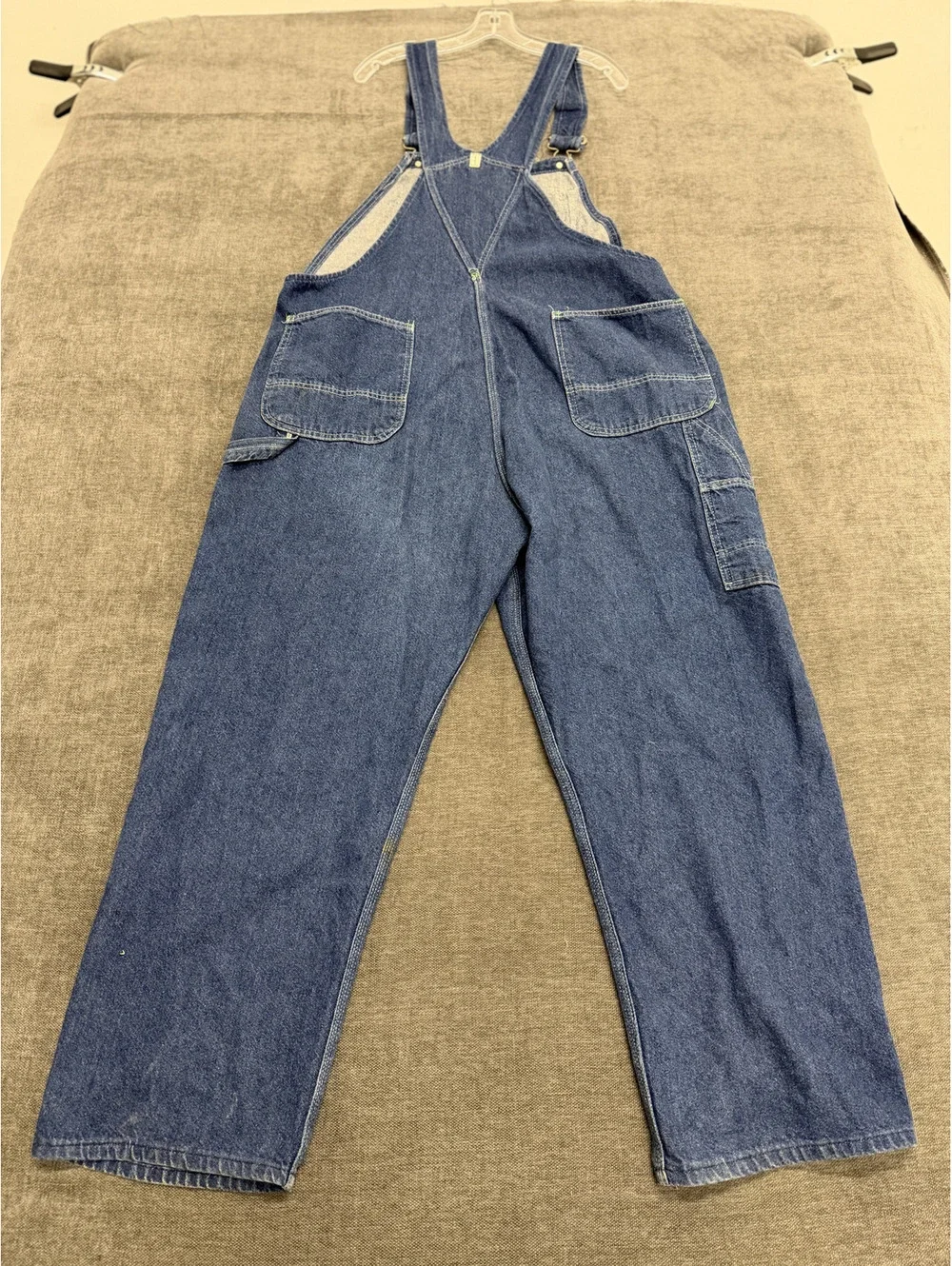 Vintage Blue Denim Overalls with Adjustable Straps 44x30